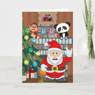 Cartão De Festividades Papai Noel animado