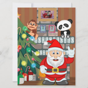 Cartão De Festividades Papai Noel Animado