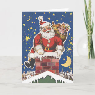 Cartão De Festividades Papai Noel Antigo, Era a Noite Antes do Natal
