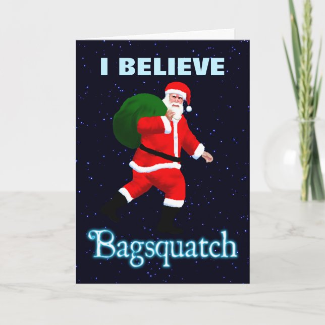 Cartão De Festividades Papai Noel - Bagsquatch (Frente)