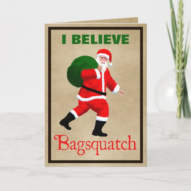 Cartão De Festividades Papai Noel - Bagsquatch (Frente)