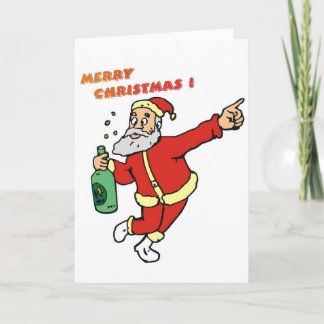 Cartão De Festividades Papai noel bêbedo