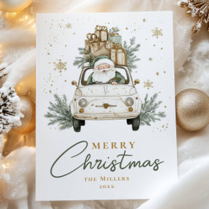 Cartão De Festividades Papai Noel Boho Água Cristã Natal