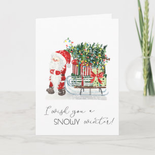 Cartão De Festividades Papai Noel Bonito, Sleigh, Presentes