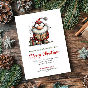 Cartão De Festividades Papai Noel Caprichoso Cumprimentos de Férias Minim
