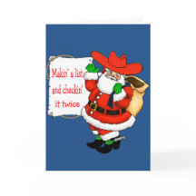 Papai Noel Caubói Ocidental Fazendo Uma Lista