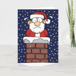 Cartão De Festividades Papai noel colado