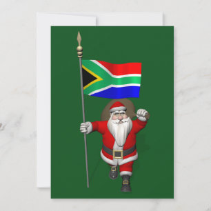 Cartão De Festividades Papai Noel Com Alferes Da África Do Sul