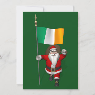 Cartão De Festividades Papai Noel Com Alferes Da Irlanda