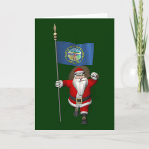 Cartão De Festividades Papai Noel Com Alferes De Nebraska