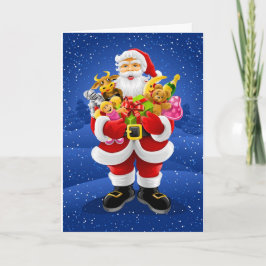 Cartão De Festividades Papai Noel com Brinquedos