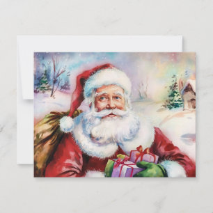 Cartão De Festividades Papai Noel com presentes de natal