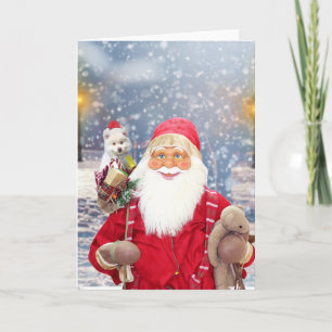 Cartão De Festividades Papai Noel com presentes de Natal - Cão esquimó am