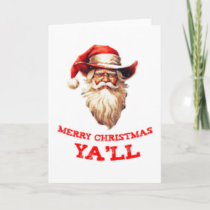 Cartão De Festividades Papai Noel com um CHAPÉU DE VAQUEIRO feliz natal p