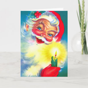 Cartão De Festividades Papai Noel com Vela