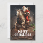 Cartão De Festividades Papai Noel Cowboy Art<br><div class="desc">santa claus coloridos cavalos,  cowboys animais selvagens,  texas rodeo oeste,  feliz de cowboy,  pintura de natal,  santa claus</div>