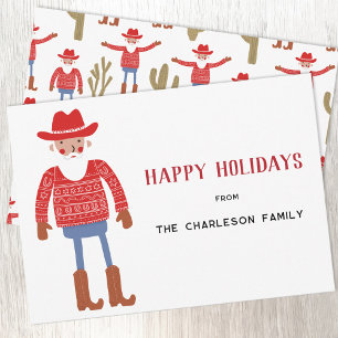 Cartão De Festividades Papai Noel Cowboy Natal