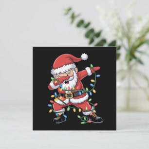 Cartão De Festividades Papai Noel Dabbing Luzes de Natal Engraçadas