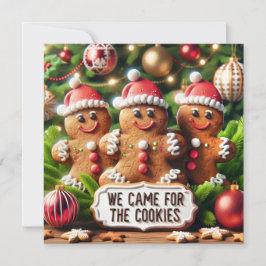 Cartão De Festividades Papai Noel de biscoito de gengibre