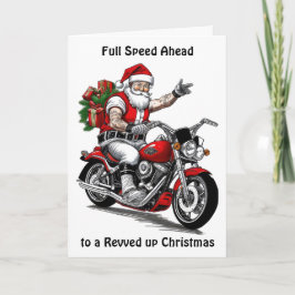 Cartão De Festividades Papai Noel de moto