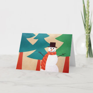 Cartão De Festividades Papai Noel de Natal & Árvores