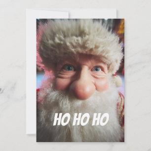 Cartão De Festividades Papai Noel de Natal em Close-Up Alegre