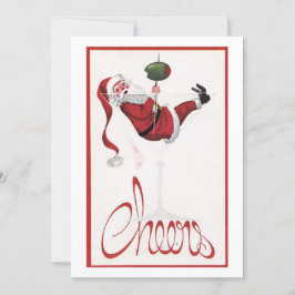 Cartão De Festividades Papai Noel de Natal Vintage se Alegra