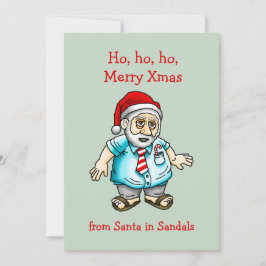 Cartão De Festividades Papai Noel de Sandálias