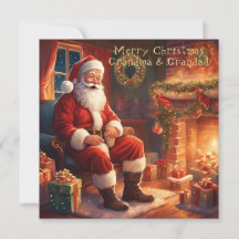 Papai Noel descansando junto à lareira | Vovó & Vo