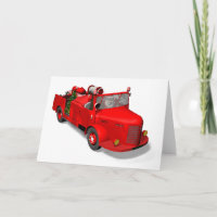 Papai Noel Dirigindo Um Caminhão De Fogo