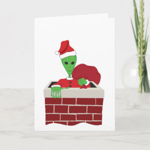 Cartão De Festividades Papai noel do extraterrestrial