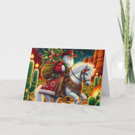Cartão De Festividades Papai Noel do Sudoeste Entregando Presentes a Cava