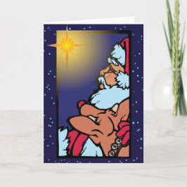 Cartão De Festividades Papai noel e a estrela