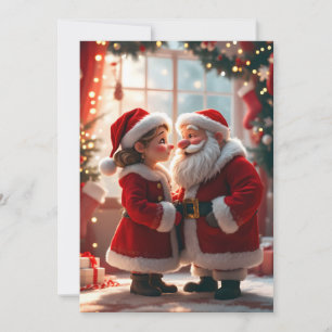 Cartão De Festividades Papai Noel e a Sra. Claus celebram o Natal, divers