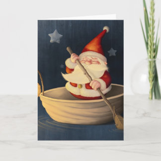 Cartão De Festividades Papai Noel e casca de noz