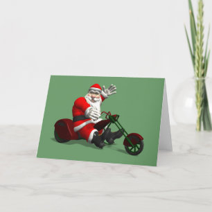 Cartão De Festividades Papai Noel Em Trike