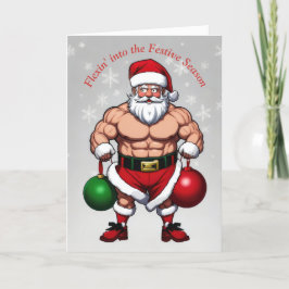 Cartão De Festividades Papai Noel engraçado