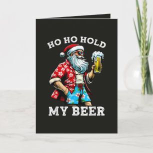 Cartão De Festividades Papai Noel engraçado com óculos de sol e cerveja N