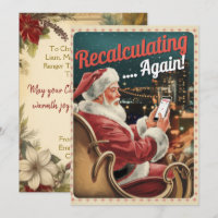 Papai Noel Engraçado Vintage Recalculando Personal