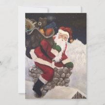 Papai Noel entrando na chaminé