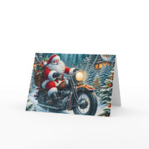 Papai Noel Entregando Pacotes de Motocicleta