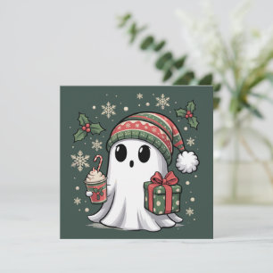 Cartão De Festividades Papai Noel Fantasma Natal Feriado Xmas Halloween F