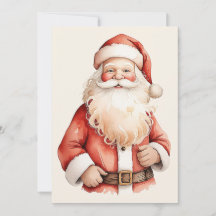 Papai Noel Fofo Elegante Aquarela Não Foto