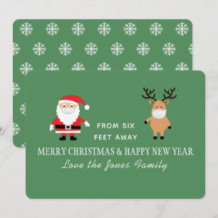 Cartão De Festividades Papai Noel Fofo & Máscara de Rena Natal