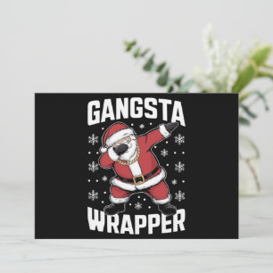 Cartão De Festividades Papai Noel Gangsta Wrapper Engraçado Fazendo Dab N