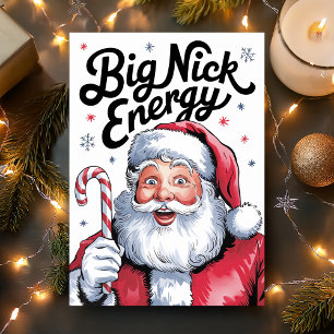 Cartão De Festividades Papai Noel Grande Energia Nick Natal Divertido