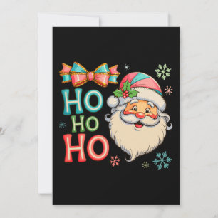 Cartão De Festividades Papai Noel Ho Ho Préppy Natal Coquette Laço Natal