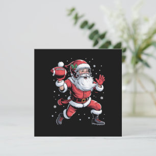 Cartão De Festividades Papai Noel Jogando Futebol Americano Natal