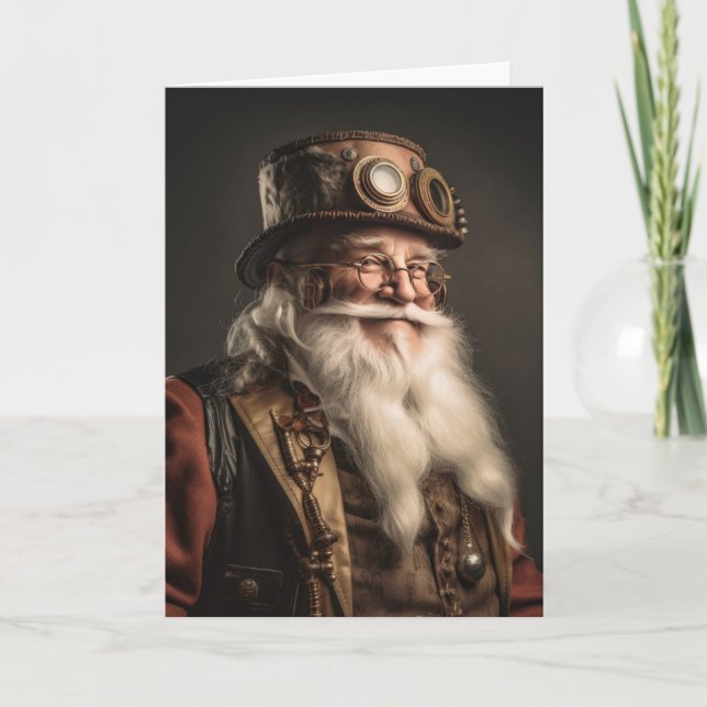 Cartão De Festividades Papai Noel Jolly Steampunk (Frente)