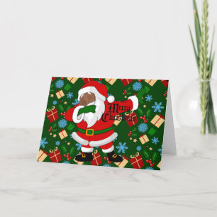 Cartão De Festividades Papai Noel negro fazendo dab